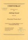 Certyfikat Budzyń 2010